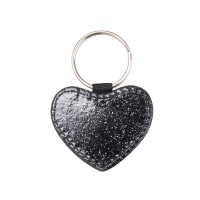 Heart-shaped leather keychain to print